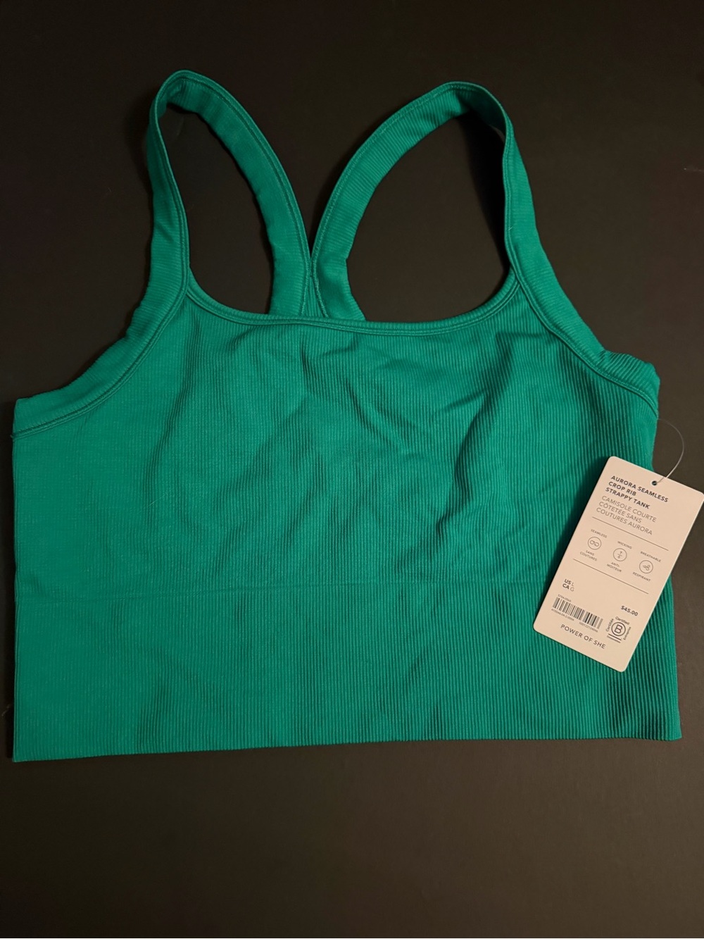 Athleta Aurora seamless crop rib strappy tank
